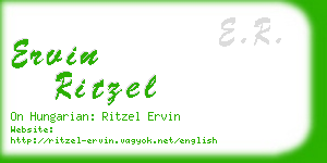 ervin ritzel business card